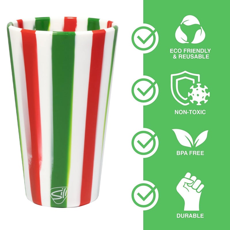 Silipint Silicone Pint Glasses, Unbreakable & Reusable 16-Ounce Silicone Cups for Indoor & Outdoors, Hippy Hop, Pack of 4 - Image 3